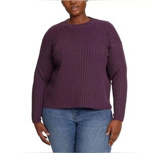 NWT Women’s JESSICA SIMPSON Maroon/Wine Crewneck Ribbed Sweater L